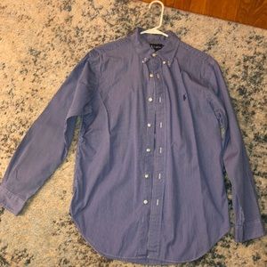 Blue and white striped Polo RL shirt size 15 32/33
